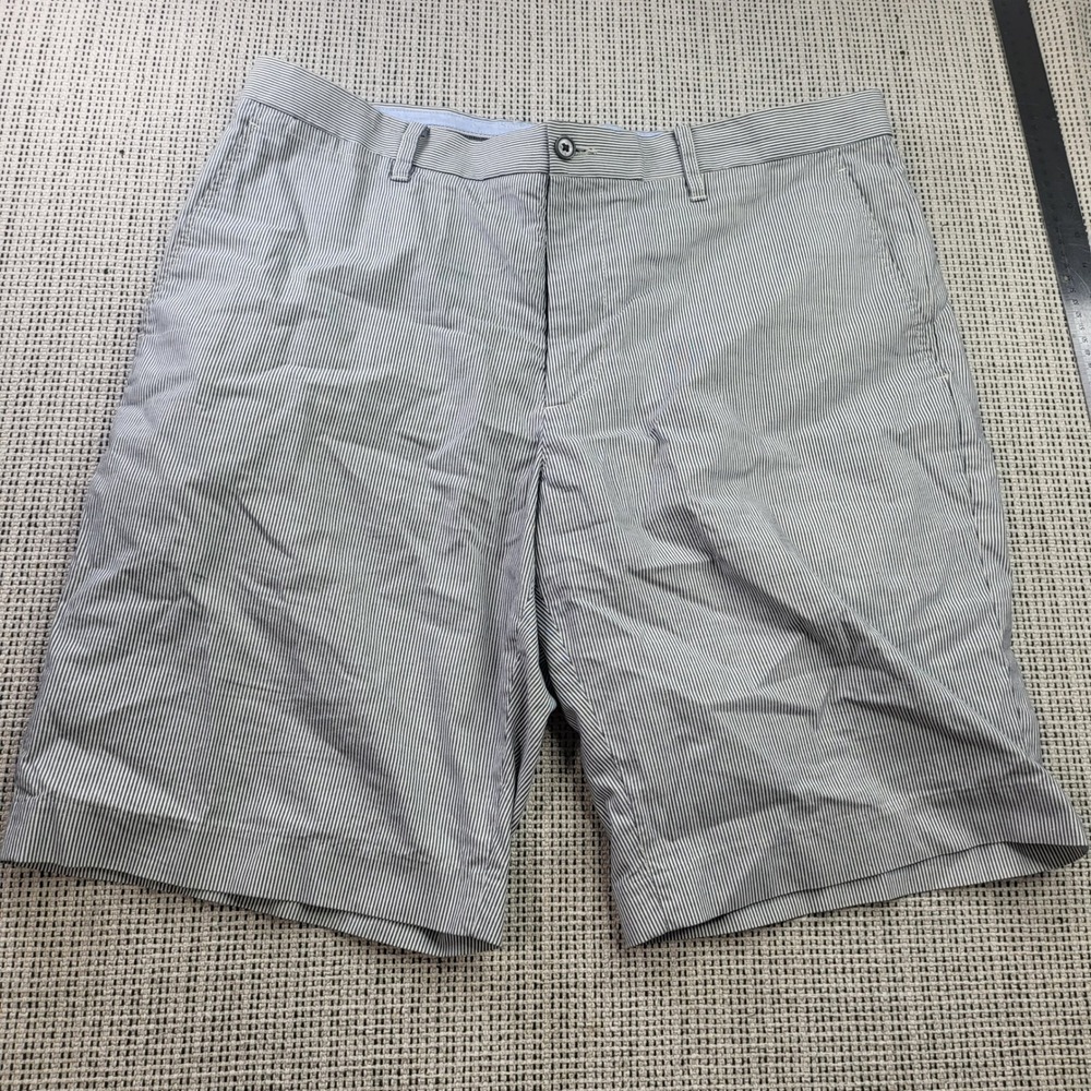 Bobby Jones Shorts Mens 36 Blue White Seersucker Pinstripe Cotton Golf Casual